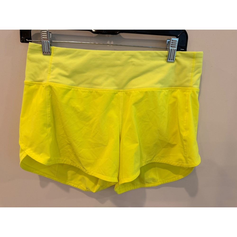 Lululemon Speed Up High-Rise Lined Short 2.5 Electric Lemon Yellow Size 6 NWOT